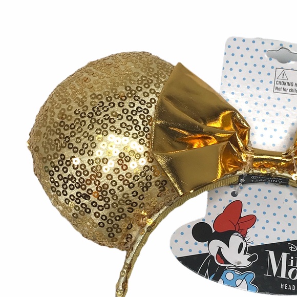 Minnie Mouse Disney Ears with Bow Headband, Gold - Picture 2 of 4